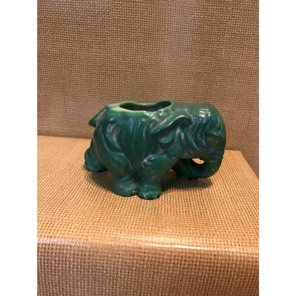Green Ceramic Elephant - Picture 2 of 4